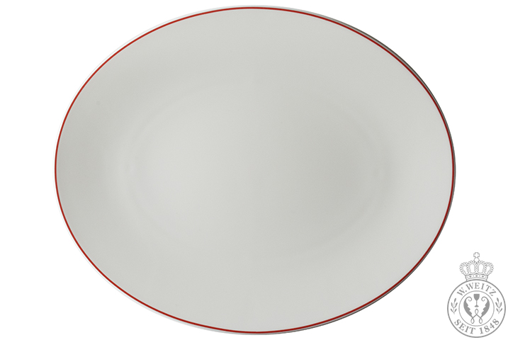 Dibbern Simplicity Platte oval / Fischteller 32cm rot