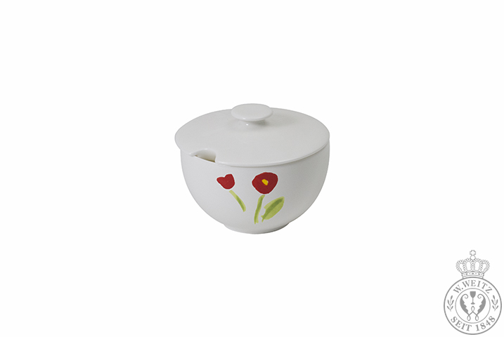 Dibbern Impression Blume Rot Zuckerdose rund 0,25ltr.