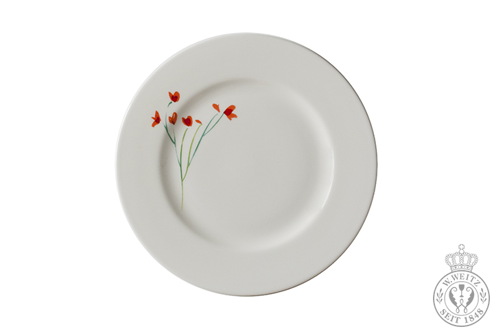 Dibbern Impression Blume Rot Frühstücksteller 21cm